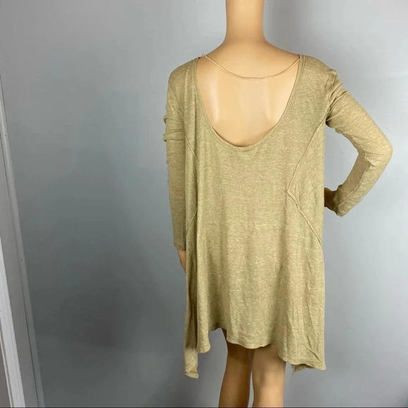 We the Free Womens XS Tan Long Sleeve Thermal Flowy Top Tunic Shirt - Picture 2 of 6